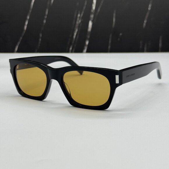 NEW SAINT LAURENT SL402 010 SUNGLASSES UNISEX BLACK/YELLOW EYEWEAR SL 402 010 - Picture 1 of 11